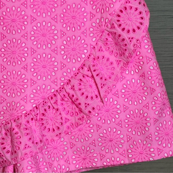 Lilly Pulitzer Faye Skort Sz 2 Women Prosecco Pink Eyelet Ruffle Trim Shorts NWT - Picture 2 of 7